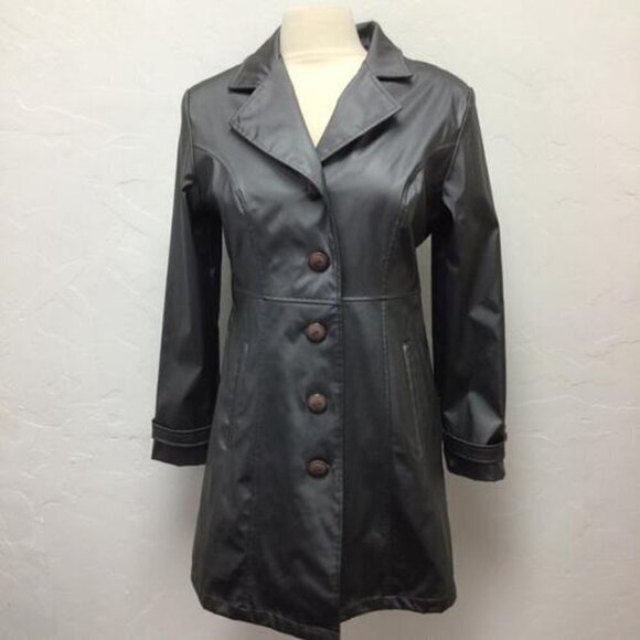 Anchor blue size M gray silver rain coat - Picture 1 of 4